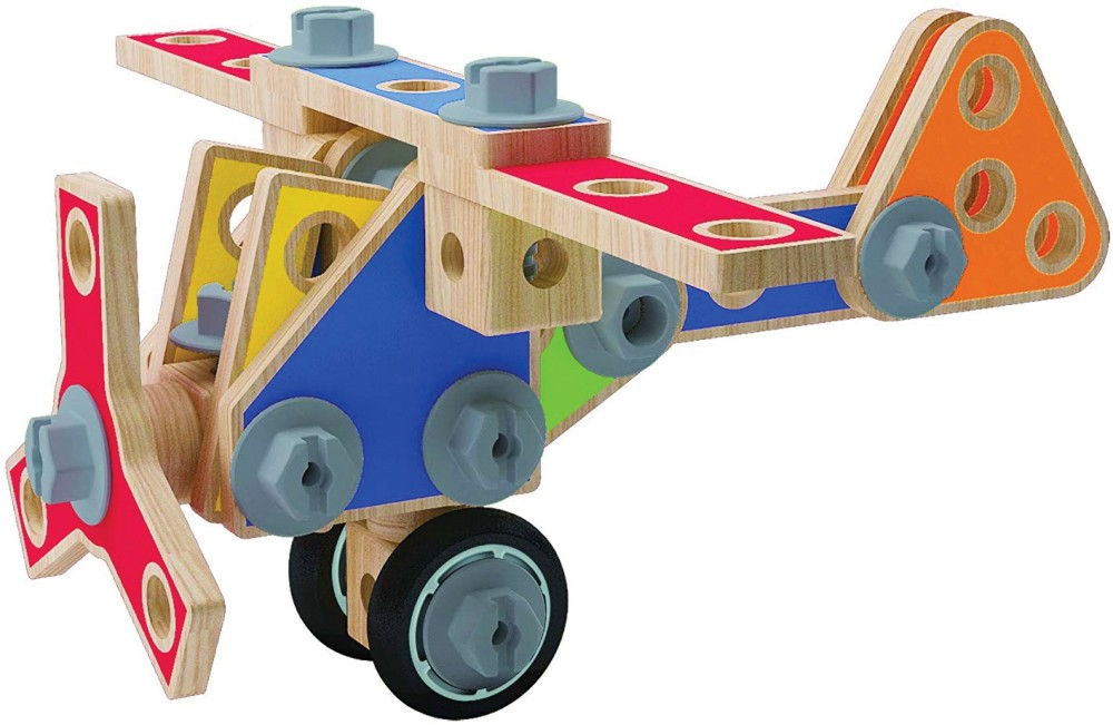 Детски дървен конструктор HaPe - Самолет - играчка