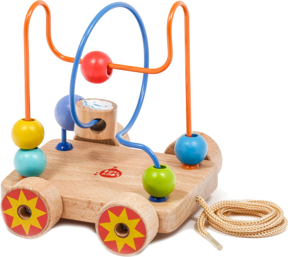 Дървен лабиринт на колела Lucy & Leo - Играчка за дърпане - играчка