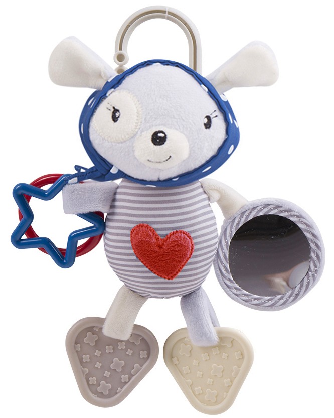 Плюшено зайче - Red Heart - Мека играчка за количка или легло от серията "Love Rome" - играчка