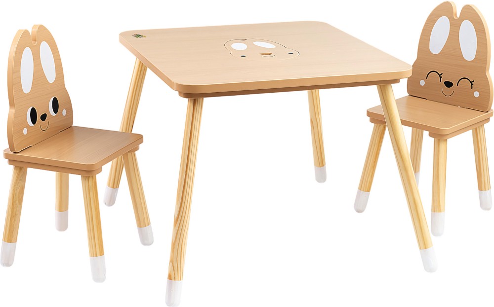 Маса със столчета Moni Cute Bunny Маса със столчета Moni Cute Bunny - С място за съхранение - играчка