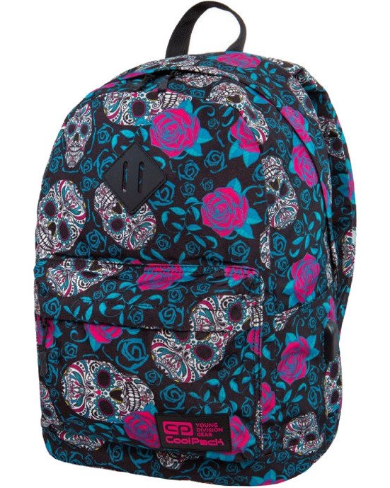 Ученическа раница - Cross USB: Skulls And Roses Ученическа раница - Cross USB: Skulls And Roses - раница