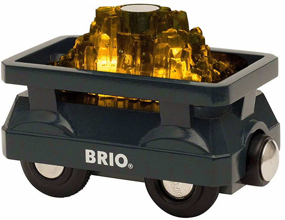Детско вагонче за злато Brio - Със светлина от серията Вагончета - играчка