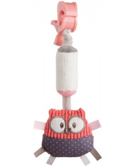 Мека дрънкалка - Сова - Играчка за детска количка от серия "Pastel Friends" - играчка