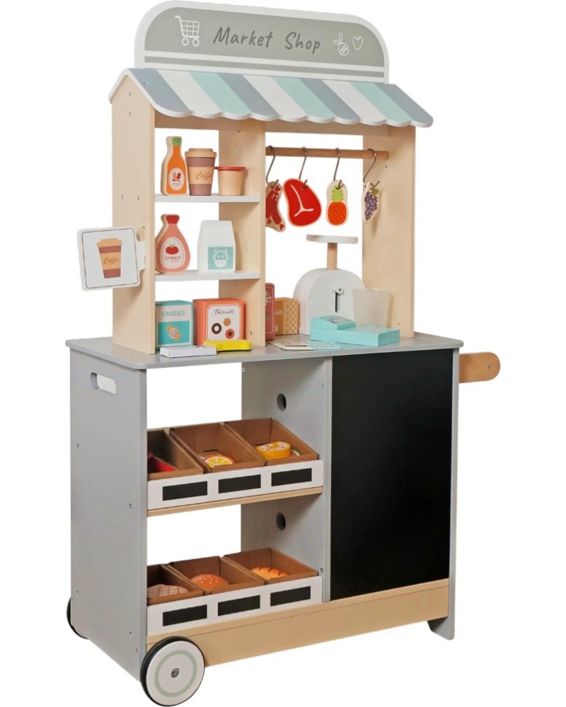 Детски дървен магазин - Ginger Home Детски дървен магазин - Ginger Home - С размери 73 / 105 / 29.5 cm - играчка