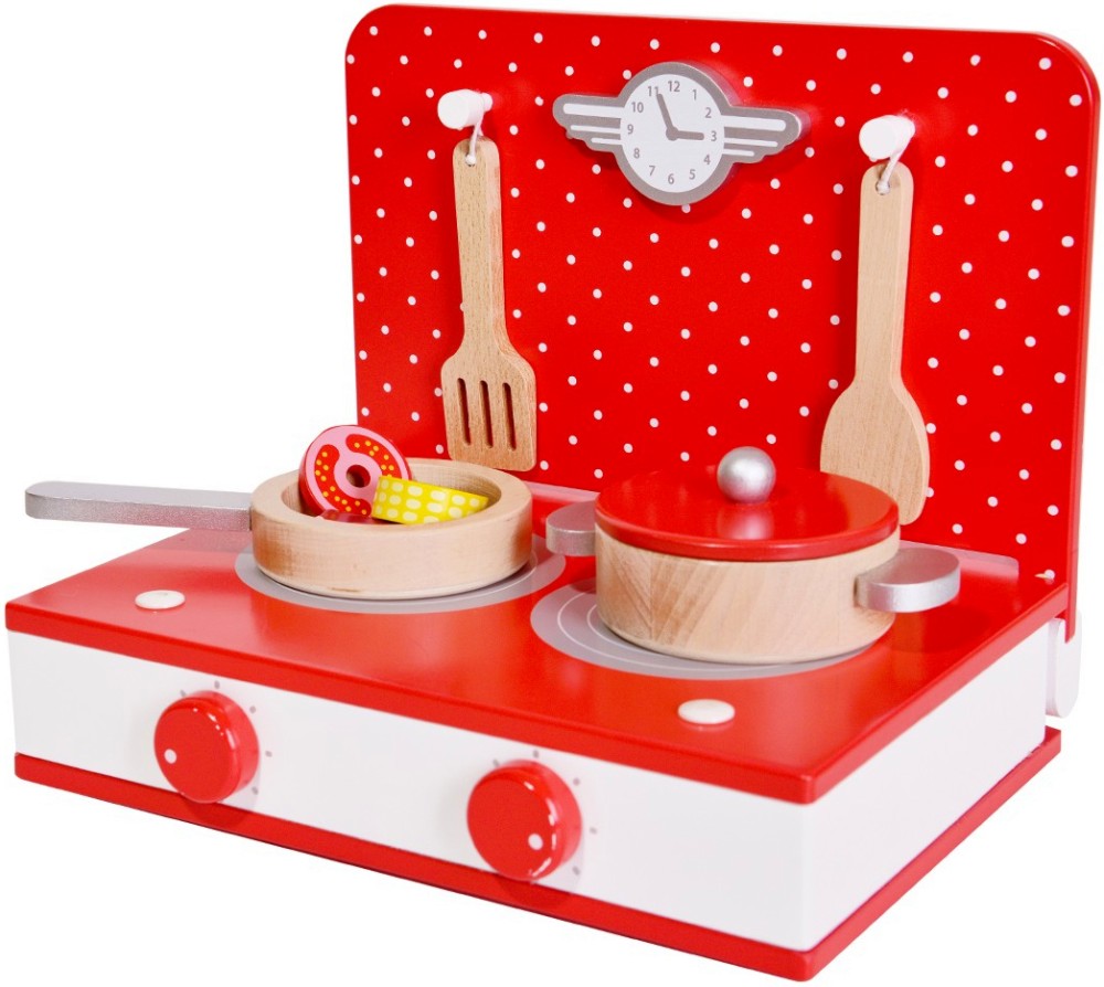 Детска дървена кухня и прибори за игра Classic World - играчка