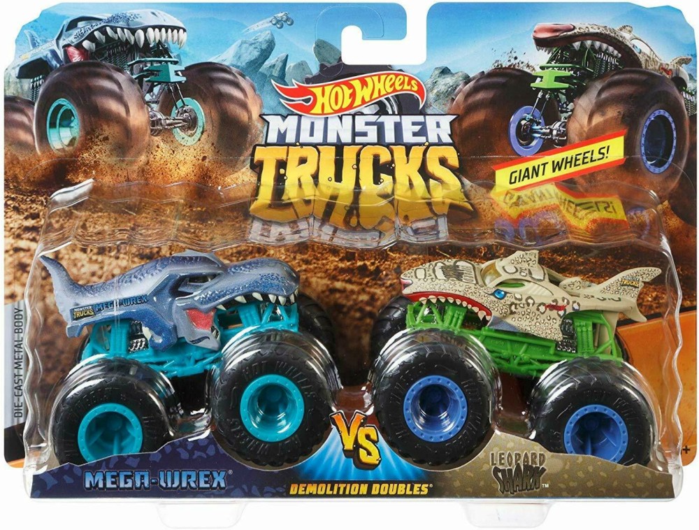 2   Mattel Mega-Wrex vs. Leopard Shark -   Hot Wheels: Monster Trucks - 