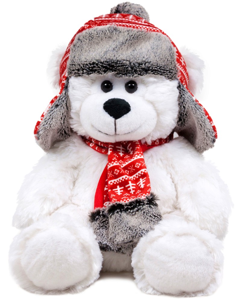 Плюшено мече с ушанка и шал - Амек Тойс Плюшено мече с ушанка и шал - Амек Тойс - играчка