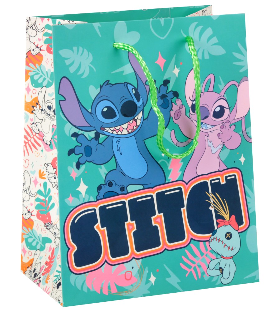 Подаръчна торбичка Стич и Ейнджъл - Unic Art Подаръчна торбичка Стич и Ейнджъл - Unic Art - С размери 18 / 23 / 11 cm на тема Лило и Стич - продукт