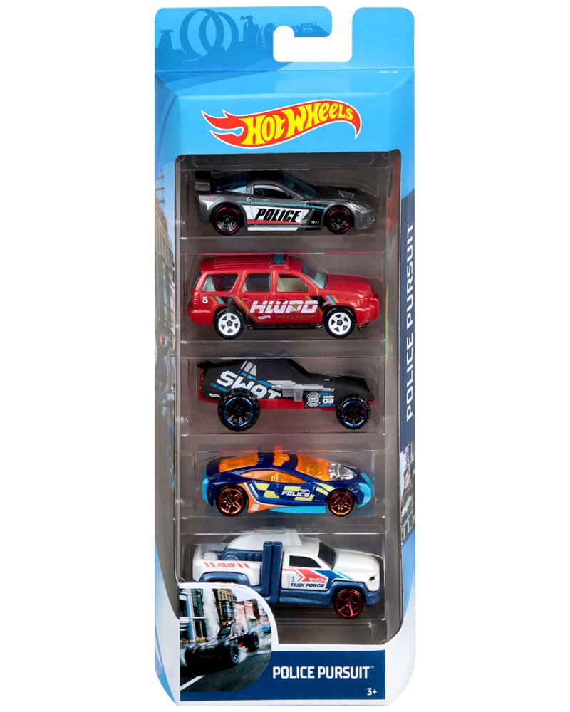 5   Mattel - Police Pursuit -   Hot Wheels - 