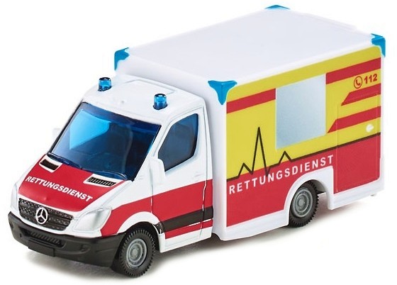 Метална количка Siku - Линейка - От серията Super: Emergency rescue - количка