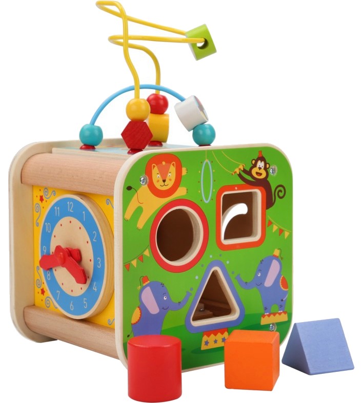 Дървен дидактически куб Lucy & Leo - Цирк - играчка