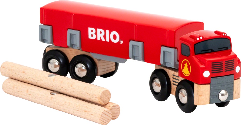 Камион за дърва - Дървен комплект за игра от серията "Brio: Аксесоари" - играчка