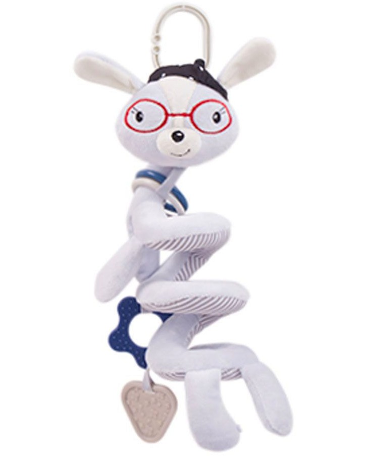 Спирала със зайче - Blue Heart - Детска играчка за столче или количка от серията "Love Rome" - играчка