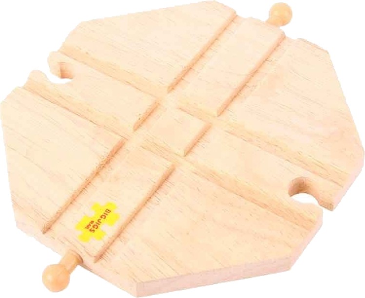 Дървена ЖП линия Кръстовище - Bigjigs Toys Дървена ЖП линия Кръстовище - Bigjigs Toys - Аксесоар за влакова композиция от серията Rails - аксесоар