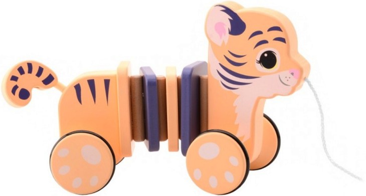 Joueco Дървено тигърче за дърпане - store.bg