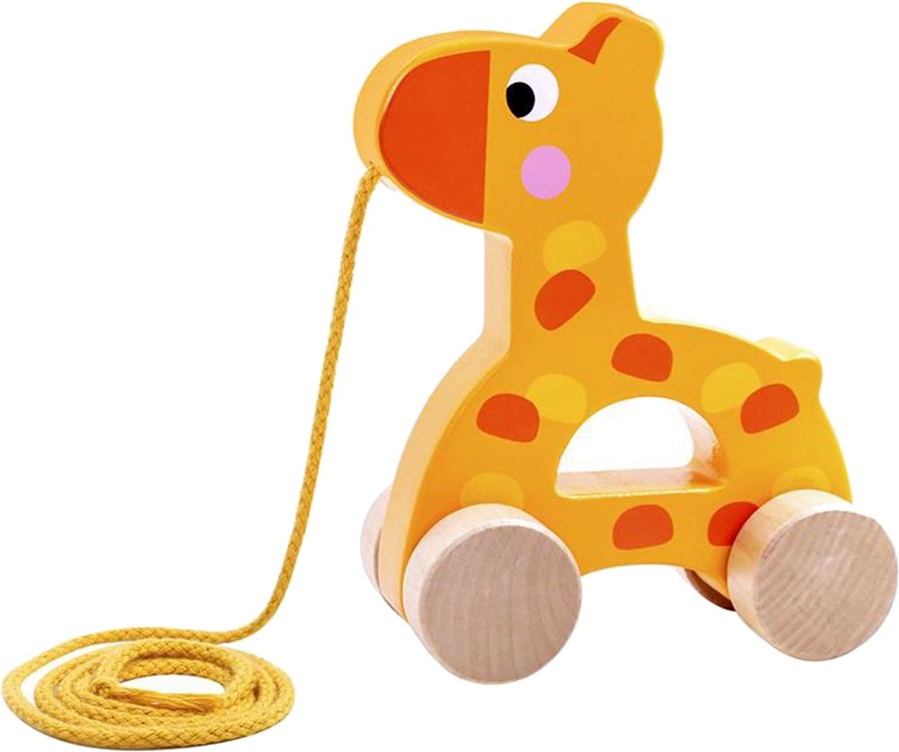 Дървена играчка за дърпане Tooky Toy - Жирафче - играчка