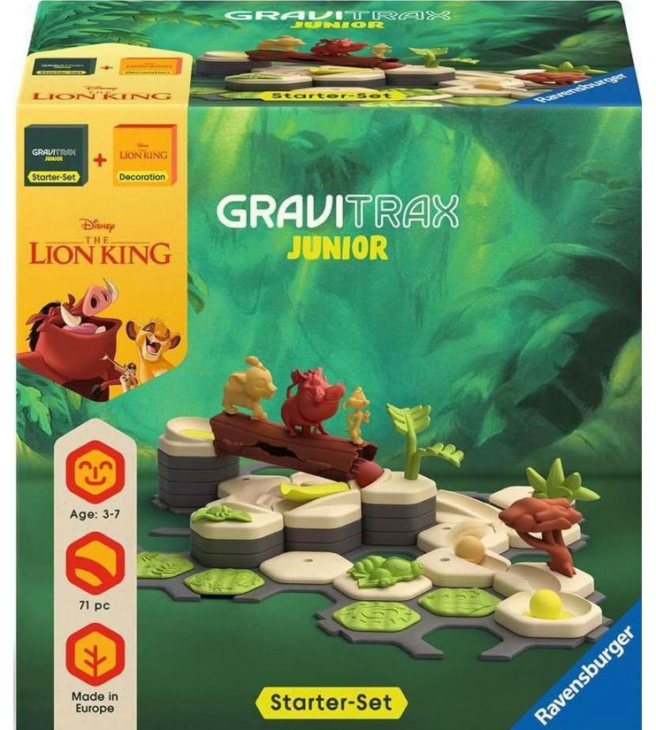 Писта за топчета Цар Лъв - Ravensburger Писта за топчета Цар Лъв - Ravensburger - Стартов комплект от серията Gravitrax - играчка