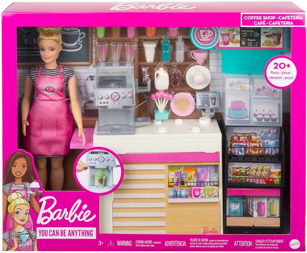 Кукла Барби с кафене - Mattel - На тема Barbie - играчка