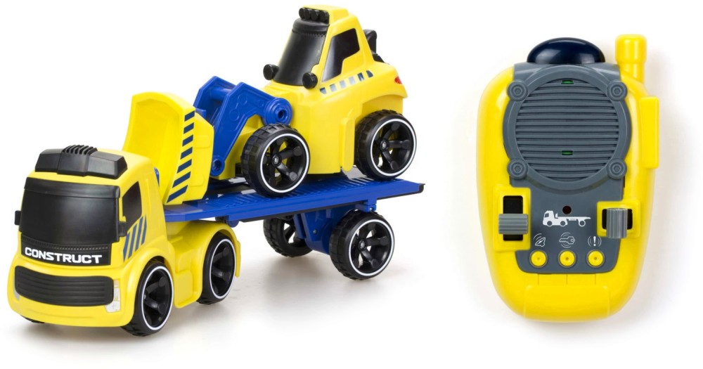 Камион с булдозер с дистанционно управление Камион с булдозер с дистанционно управление - От серията Tooko - играчка