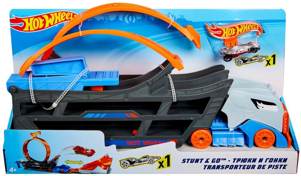 Писта транспортьор Mattel - С количка от серията Hot Wheels - играчка
