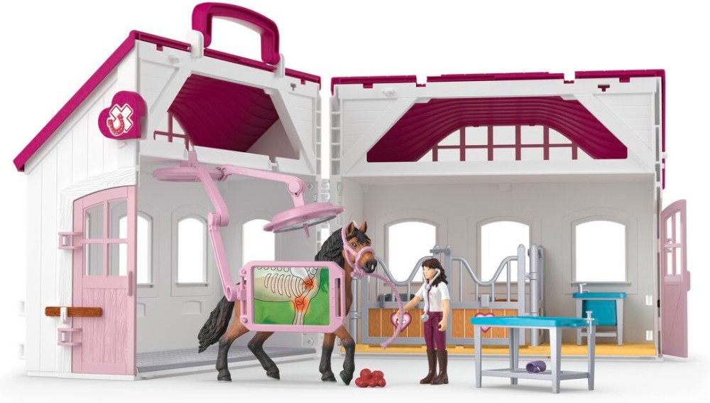Ветеринарна клиника за коне - Schleich Ветеринарна клиника за коне - Schleich - От серията Horse Club - фигури