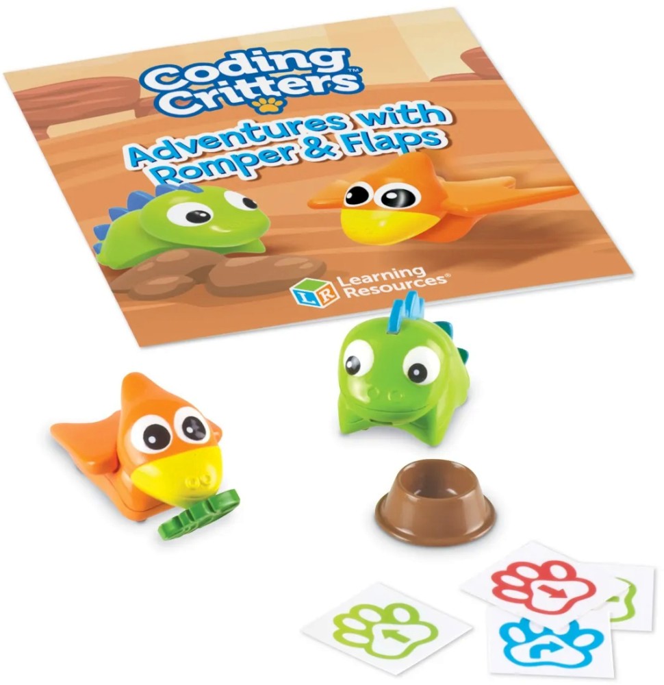 Динозаври за програмиране Learning Resources - Ромпър и Флапс - От серията Coding Critters - играчка
