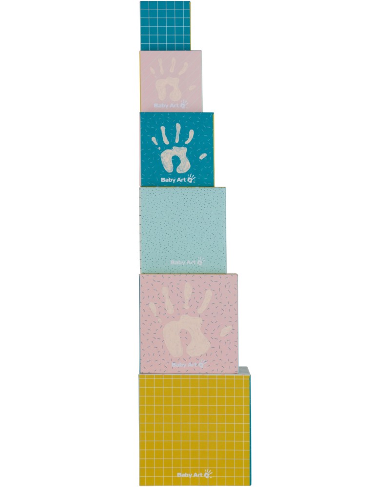 Активни кубчета с боя за отпечатъци Baby Art - 6 броя - играчка