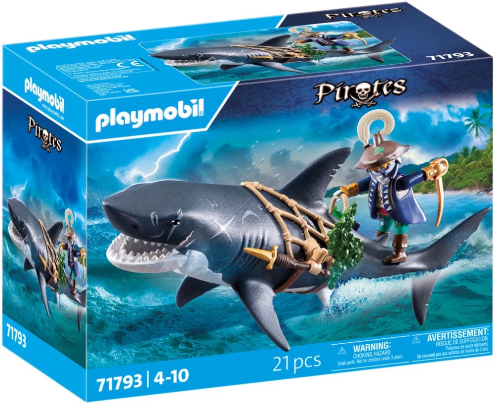 Playmobil Pirates - Гигантска акула и пират Playmobil Pirates - Гигантска акула и пират - играчка