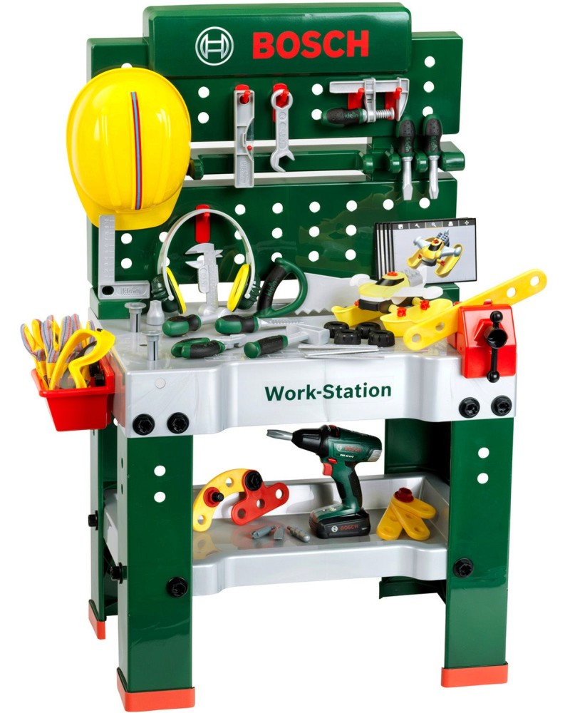 Детска работна станция - Klein Детска работна станция - Klein - 81 части от серията Bosch-Mini - играчка