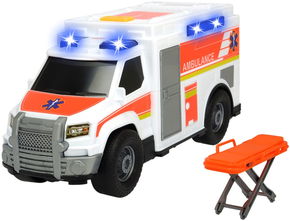 Линейка с носилка Dickie - Със звук и светлина от серията Action - количка