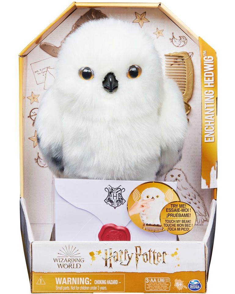 Интерактивна вълшебна сова Хедуиг - Spin Master - С покана за Хогуортс, на тема Хари Потър - играчка
