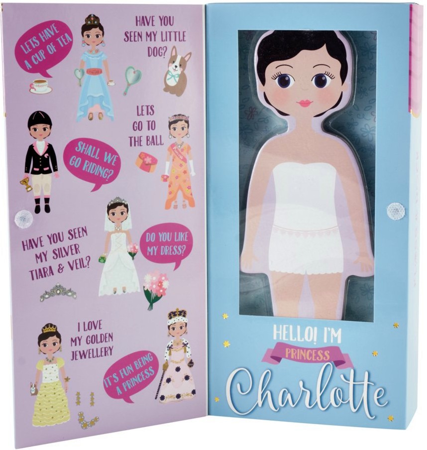 Облечи Шарлот - Детски дървен комплект за игра с магнити - играчка