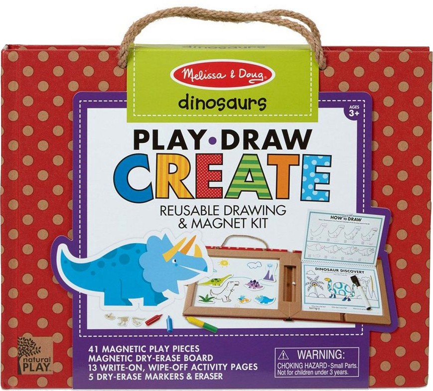 Магнитна дъска Melissa & Doug - Динозаври Магнитна дъска Melissa & Doug - Динозаври - С аксесоари - образователен комплект