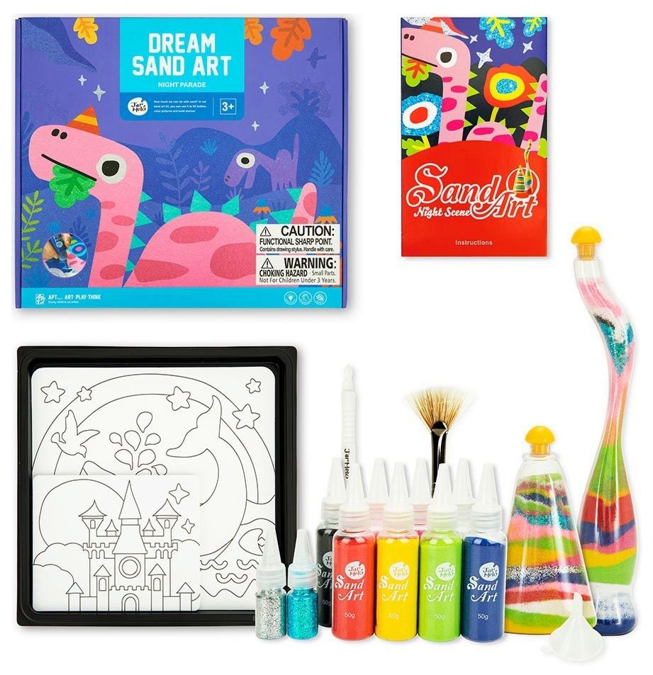 Рисуване с цветен пясък - Нощни сцени Рисуване с цветен пясък - Нощни сцени - Творчески комплект - творчески комплект