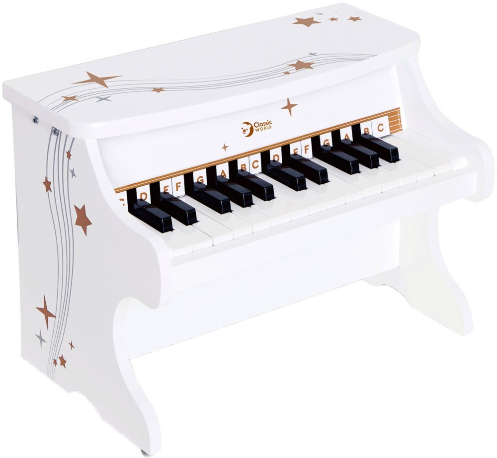 Дървено пиано Classic World - Детски музикален инструмент - играчка