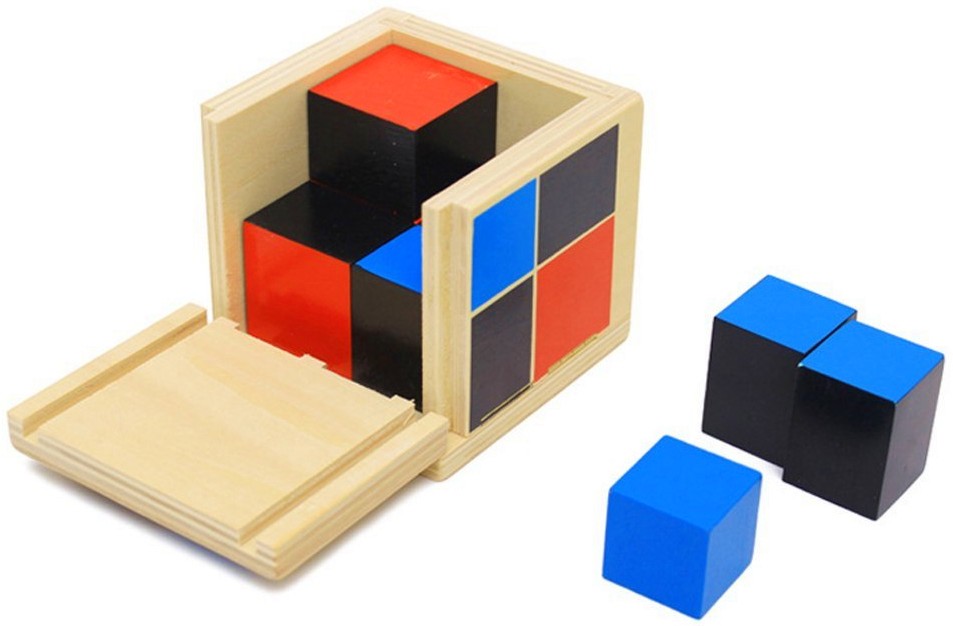 Дървен биномен куб - По метода на Монтесори - образователен комплект