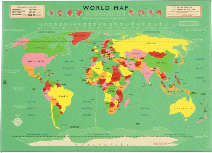 Магнит за хладилник Rex London - Карта на света - аксесоар
