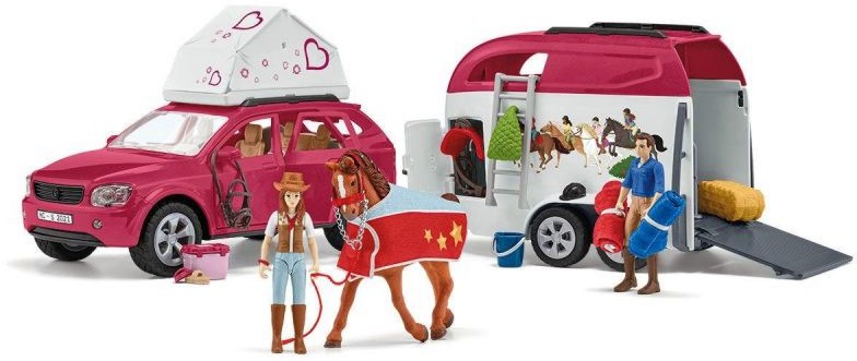 На къмпинг с кола Schleich На къмпинг с кола Schleich - В комплект с аксесоари от серията Horse Club - фигури