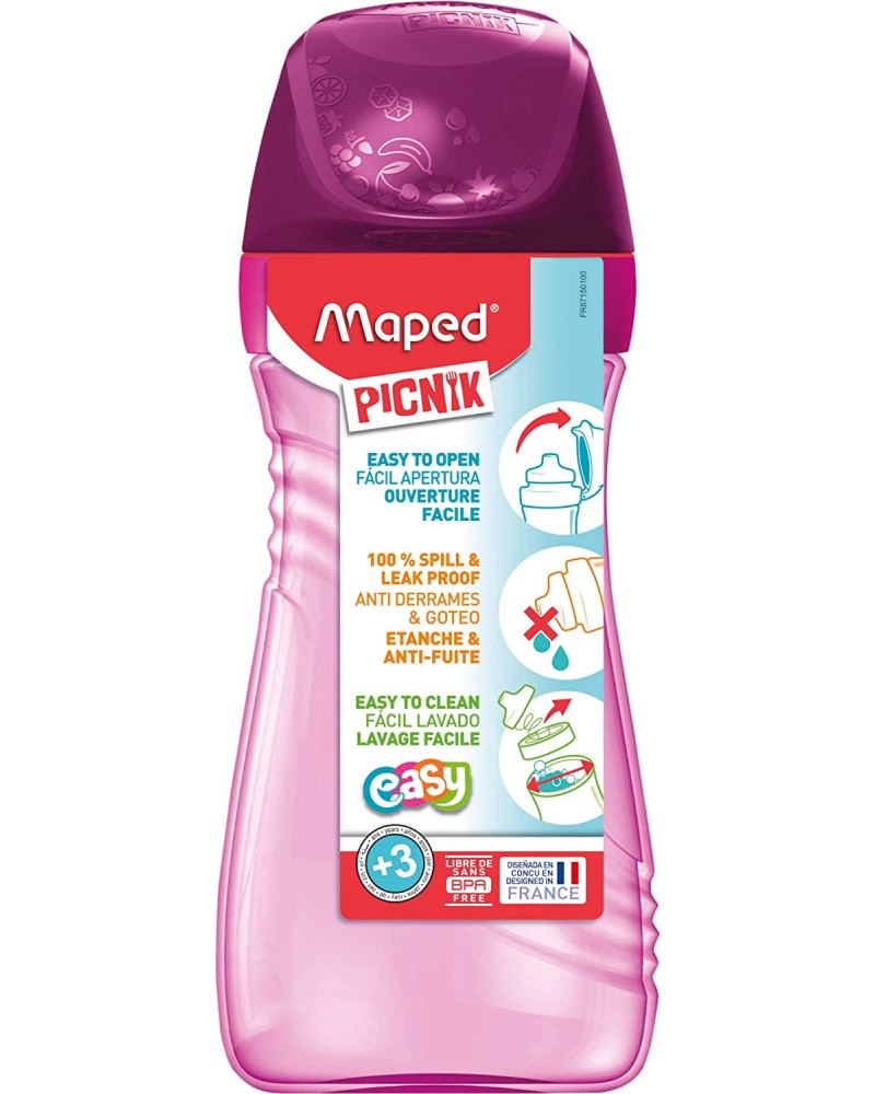 Бутилка за вода Maped - Picnik Origin - С вместимост 430 ml - детска бутилка
