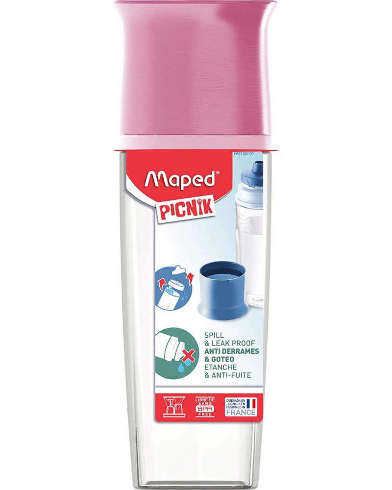 Тританова бутилка за вода Maped - Picnik Concept Тританова бутилка за вода Maped - Picnik Concept - С вместимост 500 ml - детска бутилка