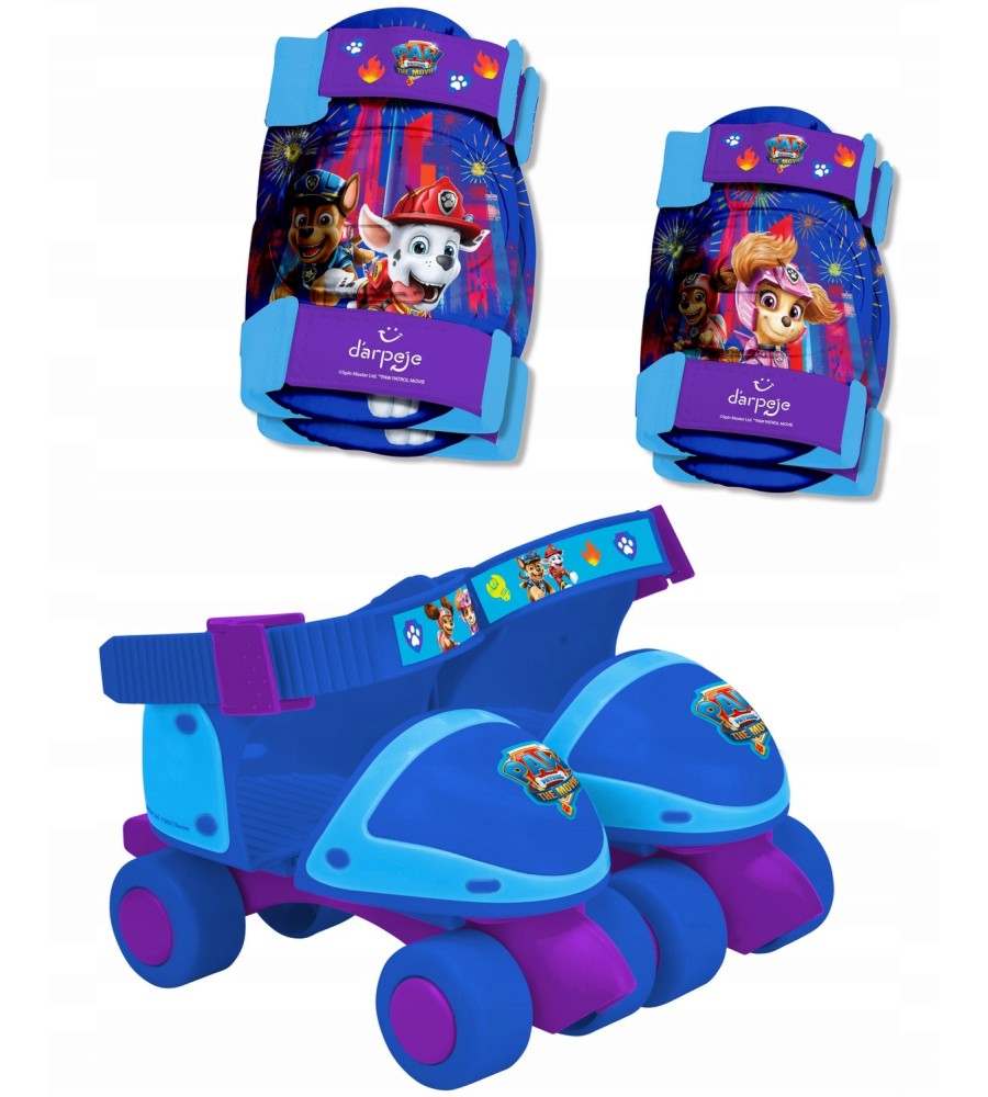 Детски регулируеми ролкови кънки Darpeje - Пес Патрул - В комплект с протектори - играчка