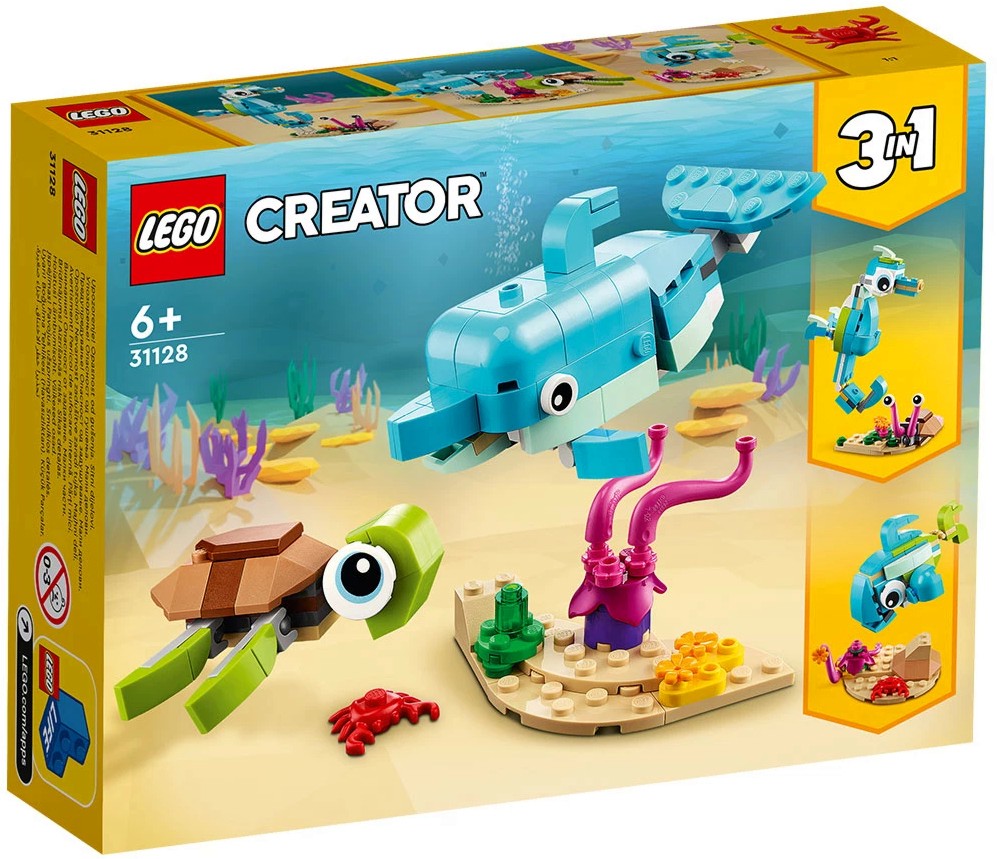 LEGO Creator - Делфин и костенурка 3 в 1 - Детски конструктор - играчка