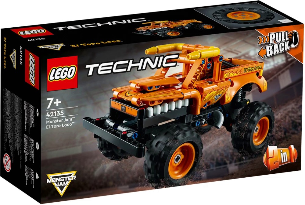 LEGO Technic - Чудовищен камион El Toro Loco 2 в 1 - Детски конструктор - играчка