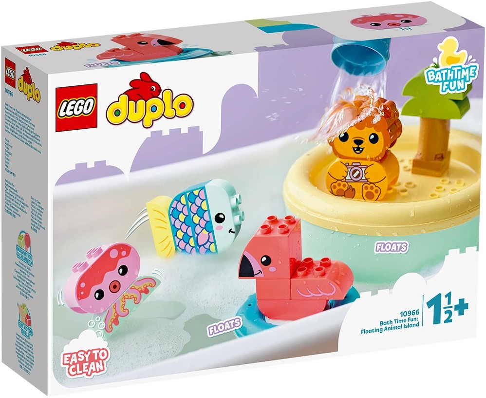 LEGO Duplo - Забавления в банята: Плаващ остров с животни - Детски конструктор - играчка