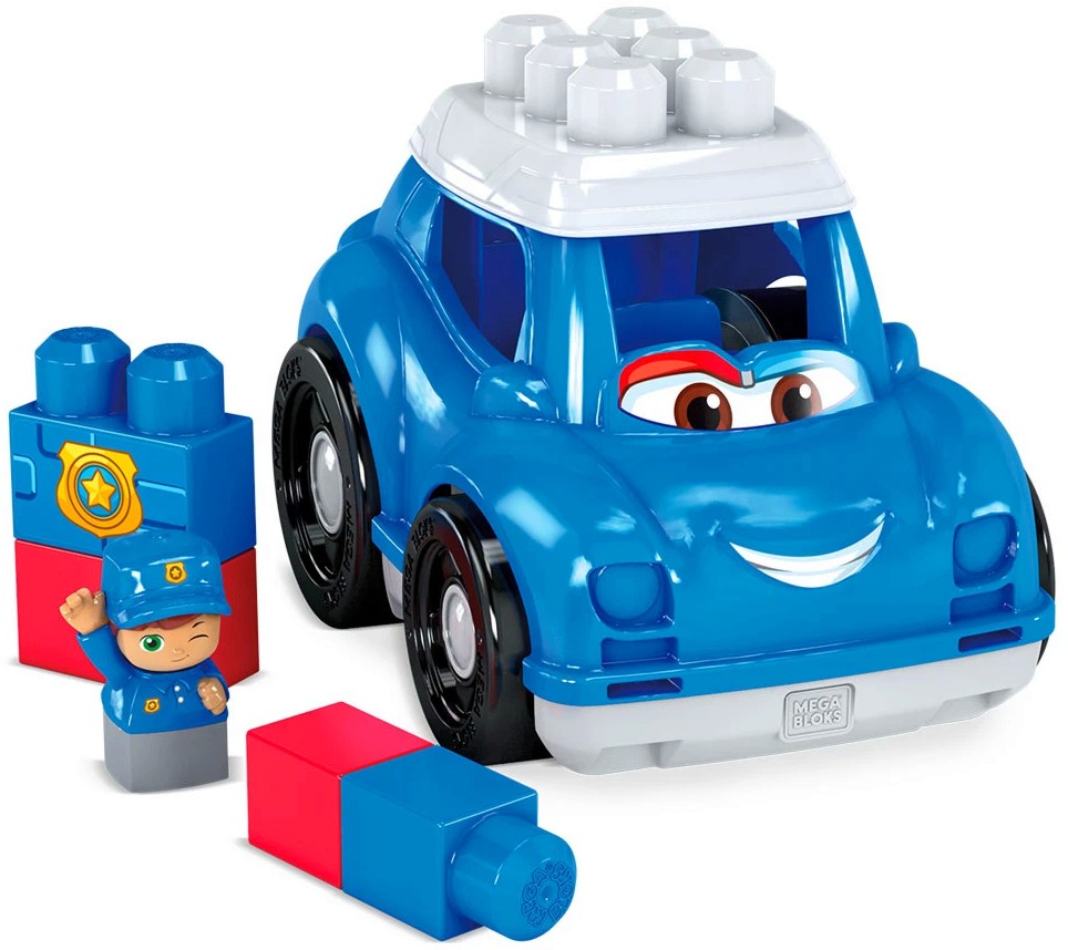 Детски конструктор Mega - Полицейската кола Питър Детски конструктор Mega - Полицейската кола Питър - От серията First Builders - играчка