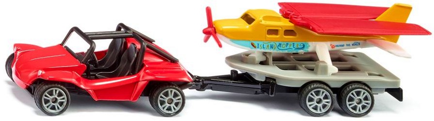 Метално бъги с ремарке и частен самолет Siku - играчка