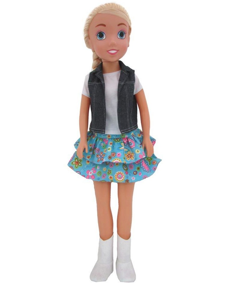 Кукла с дънково елече Glamour Girls Кукла с дънково елече Glamour Girls - С височина 80 cm, от серията Bambolina - кукла