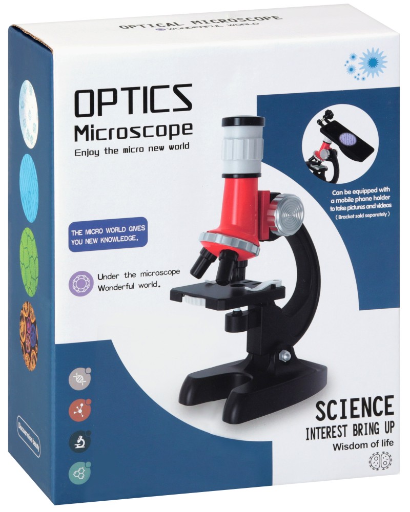 Детски микроскоп - Със слайдове и аксесоари - играчка