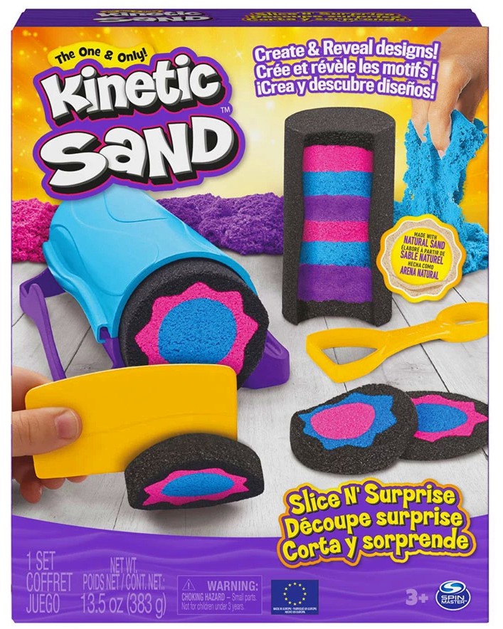 Кинетичен пясък - Разрязване с изненада - Творчески комплект от серията Kinetic Sand - играчка