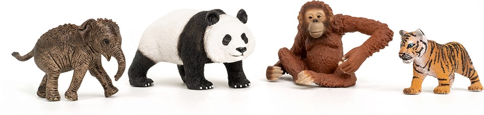 Фигурки за игра Диви животни от Азия - Schleich Фигурки за игра Диви животни от Азия - Schleich - 4 броя от серията Wild Life - фигури